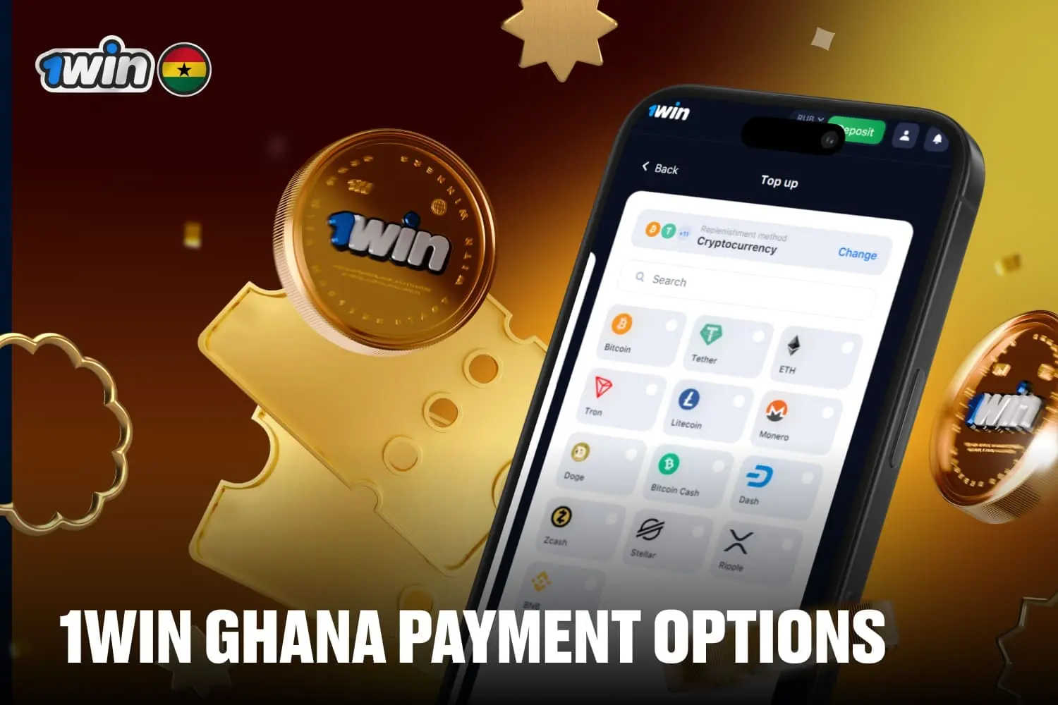 1win payment options in Ghana explained for both deposits and withdrawal processes
